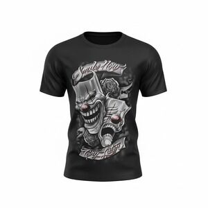 DOM‎ Smile Now Cry Later Clown Graphic T-Shirt Black Cotton Unisex Small